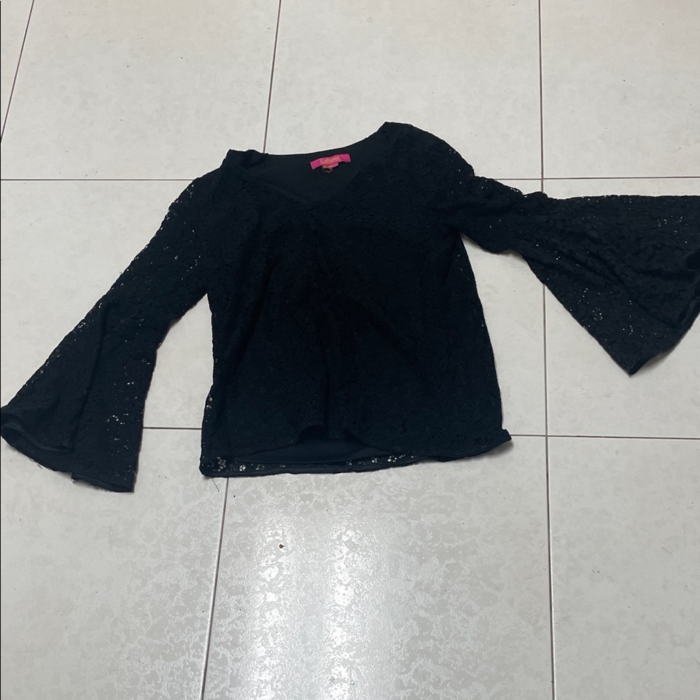 Catherine Malandrino Black Lace Blouse